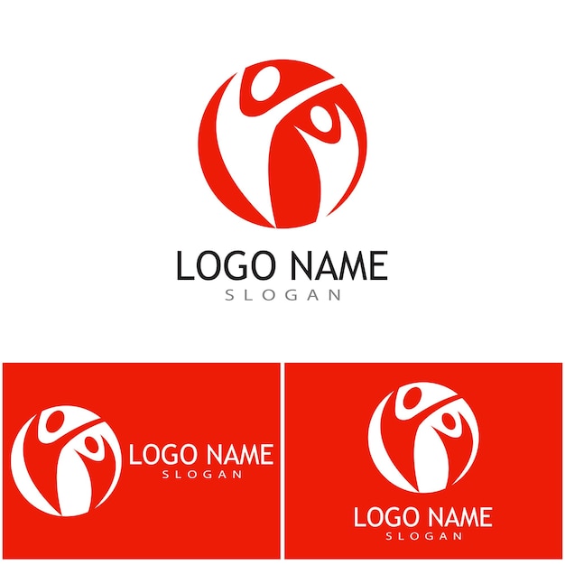 Annahme und gemeinschaftssorgfalt logo-schablonenvektor