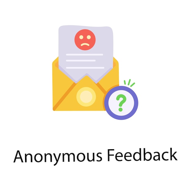 Anonymes feedback handgezeichnetes flaches symbol