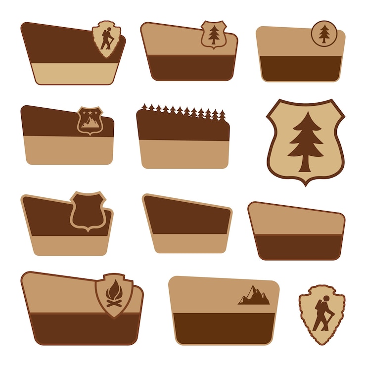 Vektor anpassbares nationalparkzeichen svg parkzeichen vektor silhouette cricut-datei clipart