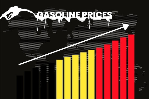Anstieg der benzinpreise in belgien balkendiagramm steigende werte news banner idee