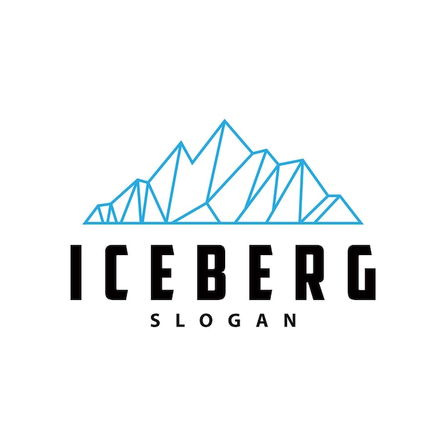 Vektor antarktisches kaltgebirges eisberg logo design einfache vektorvorlage symbol illustration