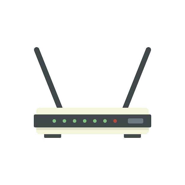 Antennenmodem-Symbol flacher Vektor Wifi-Internet-USB-Server isoliert