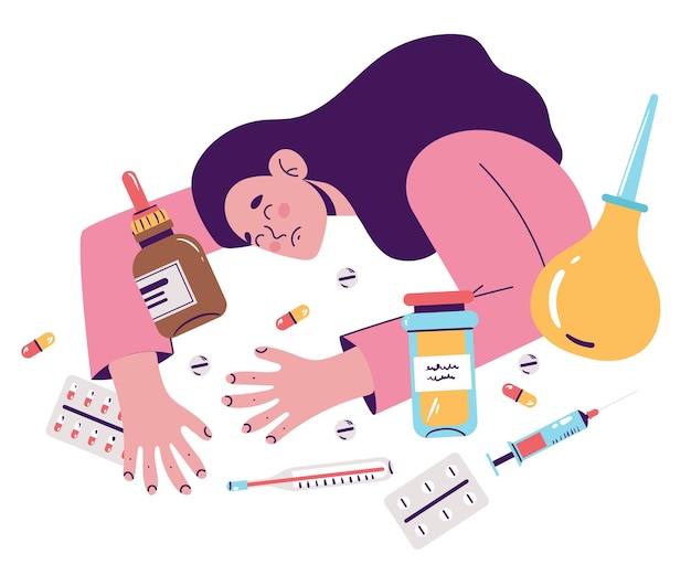 Antidepressivum sucht psychische depression krankheit konzept grafik design illustration
