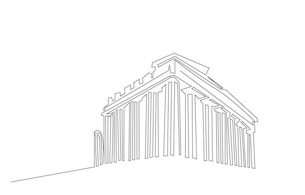 Vektor antike historische griechische römische säulen und gebäude und strukturen zeichnen konzept