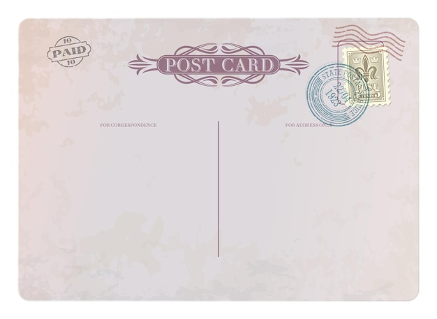 Antike postkarte, retro-briefmarke, vintage-post