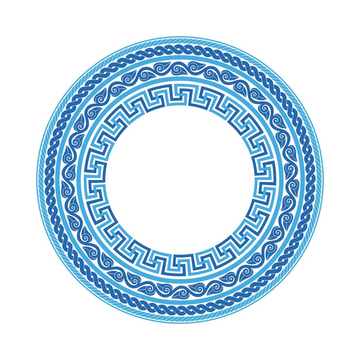 Antikes griechisches Ornament in Form einer runden Rosette