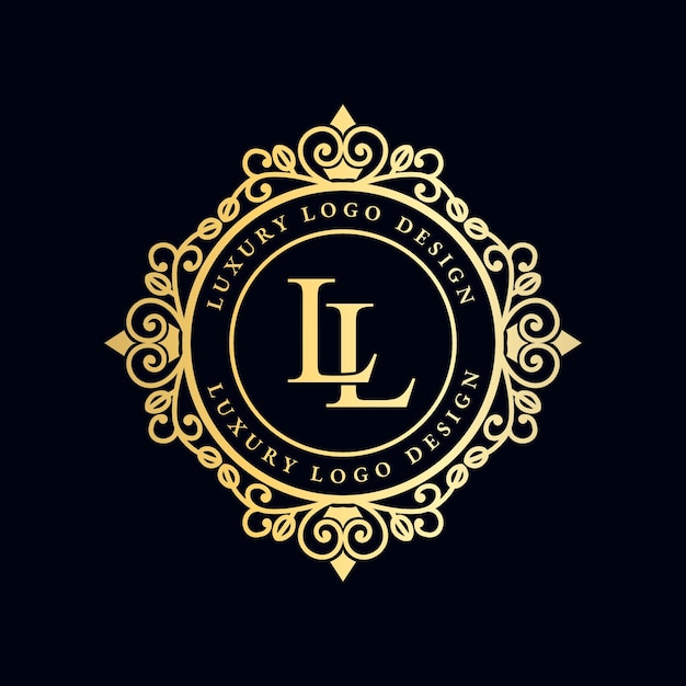 Antikes viktorianisches kalligraphisches logo des königlichen luxus mit zierrahmen.