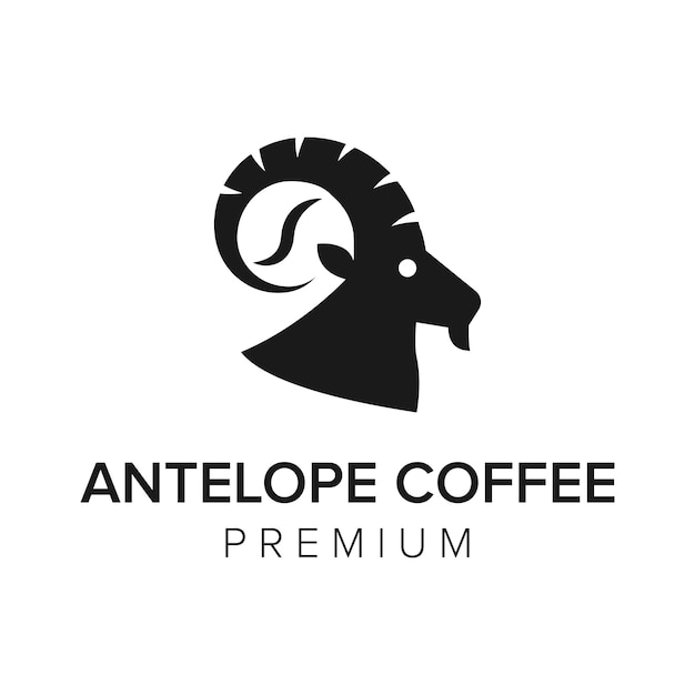 Antilope kaffee logo symbol vektor vorlage