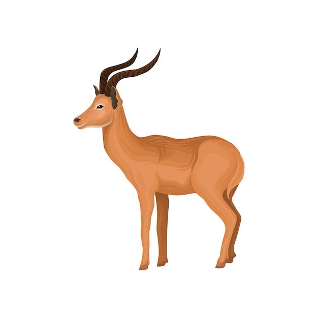 Vektor antilope wilde afrikanische tiervektorillustration auf einem weißen hintergrund