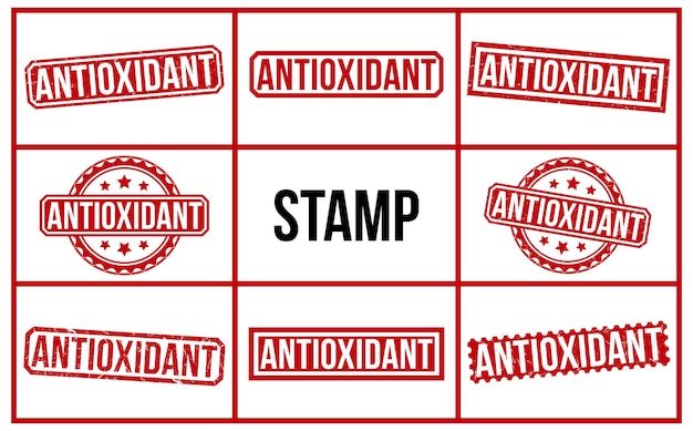 Vektor antioxidans rotes kautschuk vektordesign des stempelsets