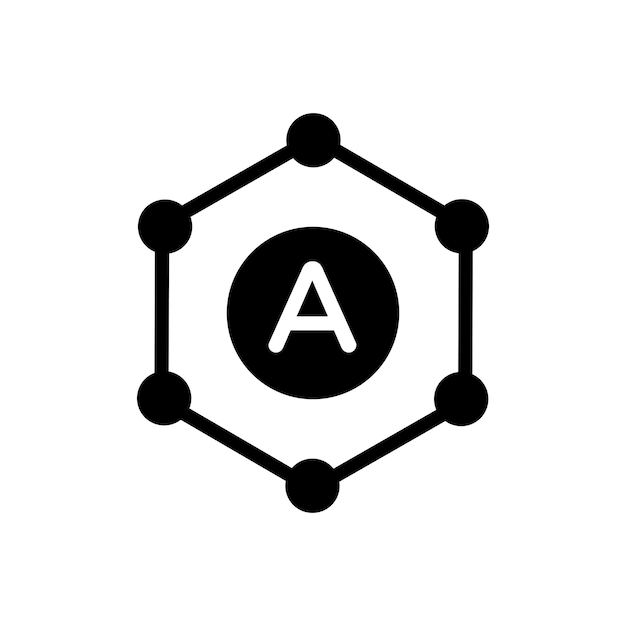 Antioxidant Icon Set Radikal- und Oxidantfreie Vektorsymbol in einem schwarz gefüllten und umrissenen Stil Antioxidant Vitality Boost Sign