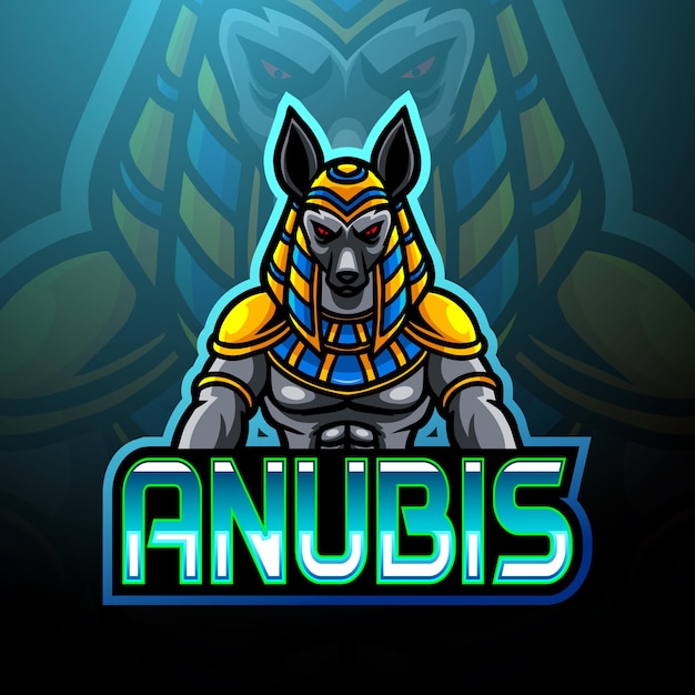 Anubis esport logo-maskottchen-design