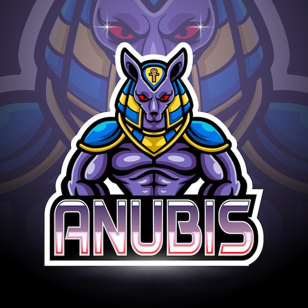 Anubis esport-logo-maskottchen-design