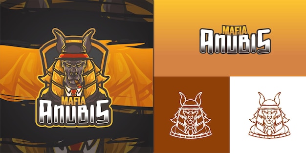 Anubis maskottchen logo für e-sport illustration