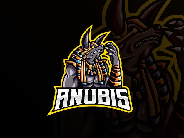 Anubis maskottchen sport logo design