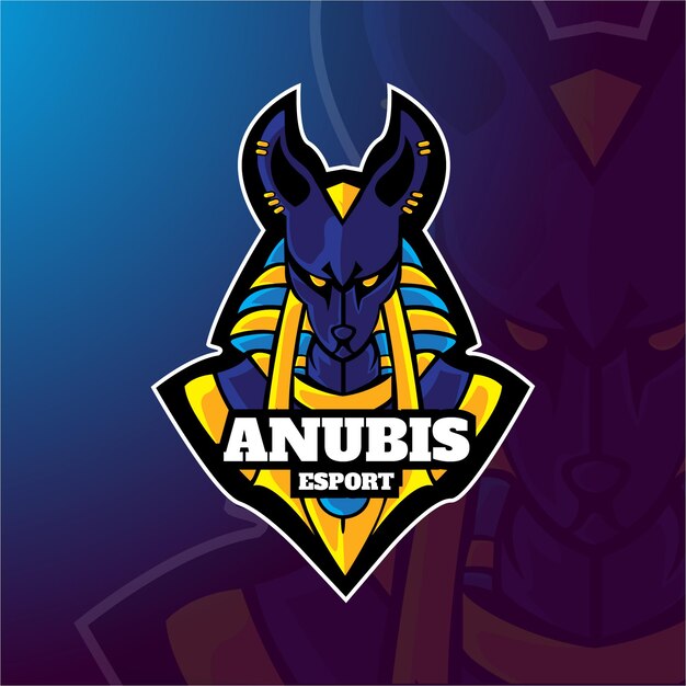 Anubis pro player esport-gaming-maskottchen-logo-vorlage premium-vektor premium-vektor