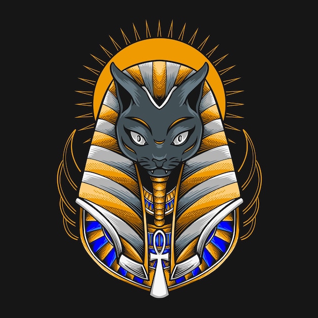 Anubis-vektorillustration der schwarzen katze