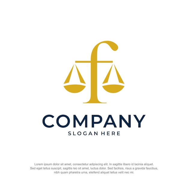Anwaltskanzlei Logo Buchstabe f Premium-Vektor