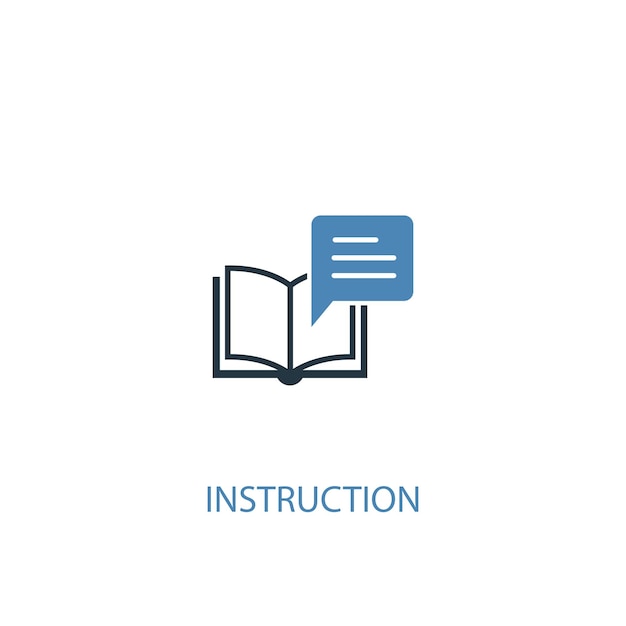 Anweisungskonzept 2 farbiges Symbol. Einfache blaue Elementillustration. Anweisungskonzept Symboldesign. Kann für Web- und mobile UI/UX verwendet werden