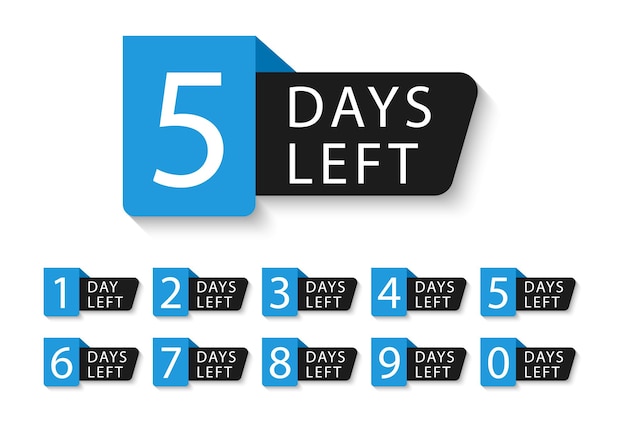 Anzahl der verbleibenden Tage. Werbebanner für Countdown-Tage. Anzahl der verbleibenden Tage.