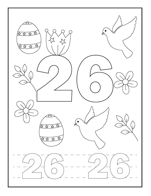 Anzahl Malvorlagen für KinderOstern entwirft Blumenvögel und so weiter
