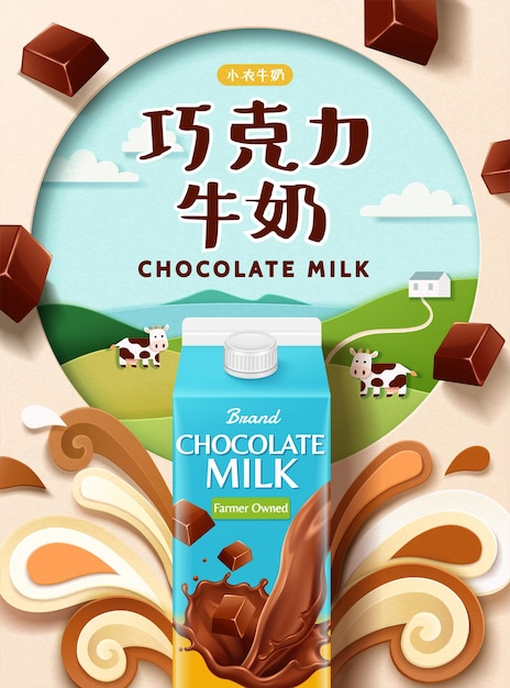 Anzeigenvorlage für Schokoladenmilch