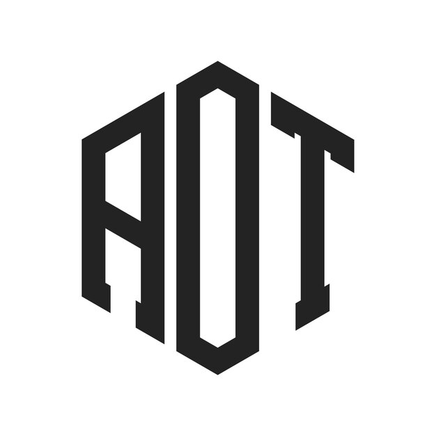 AOT-Logo-Design Anfangsbuchstaben AOT-Monogramm-Logo in sechseckiger Form