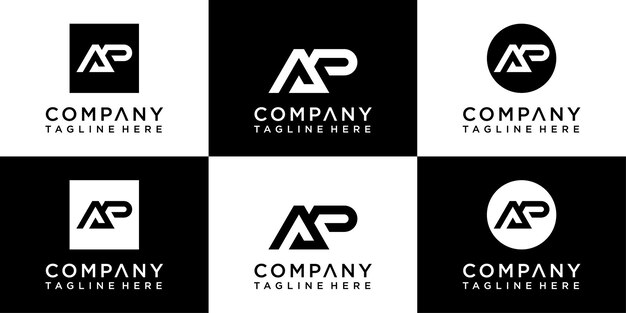 Ap buchstaben monogramm logo-design