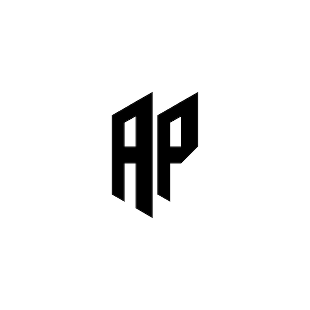AP Monogramm Logo Design Buchstabe Text Name Symbol Monochrom Logotyp Alphabet Zeichen Einfaches Logo