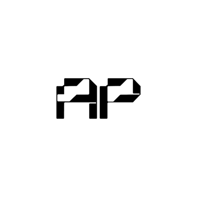 AP Monogramm Logo Design Buchstabe Text Name Symbol Monochrom Logotyp Alphabet Zeichen Einfaches Logo