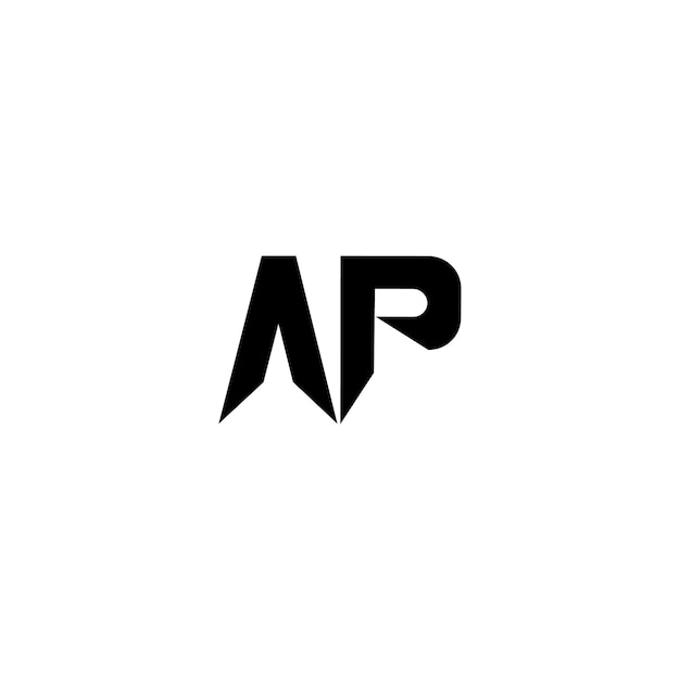 AP Monogramm Logo Design Buchstabe Text Name Symbol Monochrom Logotyp Alphabet Zeichen Einfaches Logo
