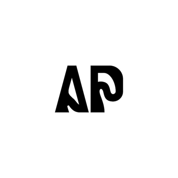 AP Monogramm Logo Design Buchstabe Text Name Symbol Monochrom Logotyp Alphabet Zeichen Einfaches Logo