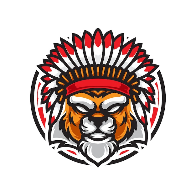 Apache-Tigerkopf-Maskottchen-Logo