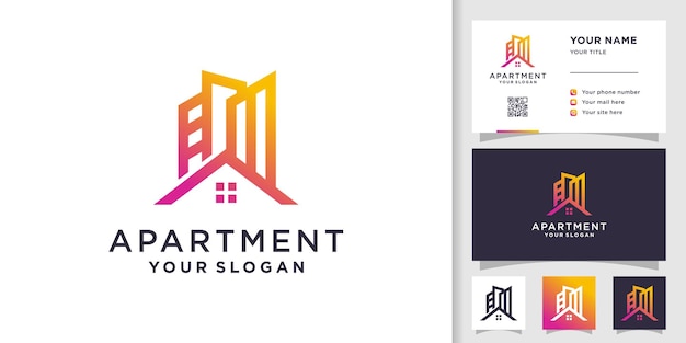 Apartment-logo-design-vorlage premium-vektor