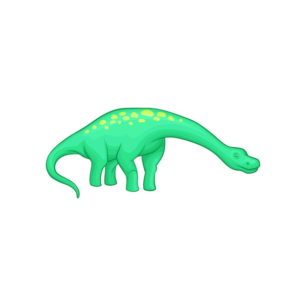 Apatosaurus-Dinosaurier mit langem Halsschwanz und gelben Flecken auf dem Rücken Tier der Jurazeit Flaches Vektorelement für Handyspiel oder Kinderenzyklopädie
