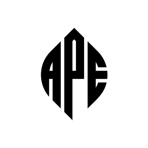 Vektor ape kreisbuchstaben-logo-design mit kreis- und ellipseform ape ellipse-buchstaben mit typografischem stil die drei initialen bilden ein kreis-logo ape kreise-emblem abstract monogramm buchstaben-marke vektor