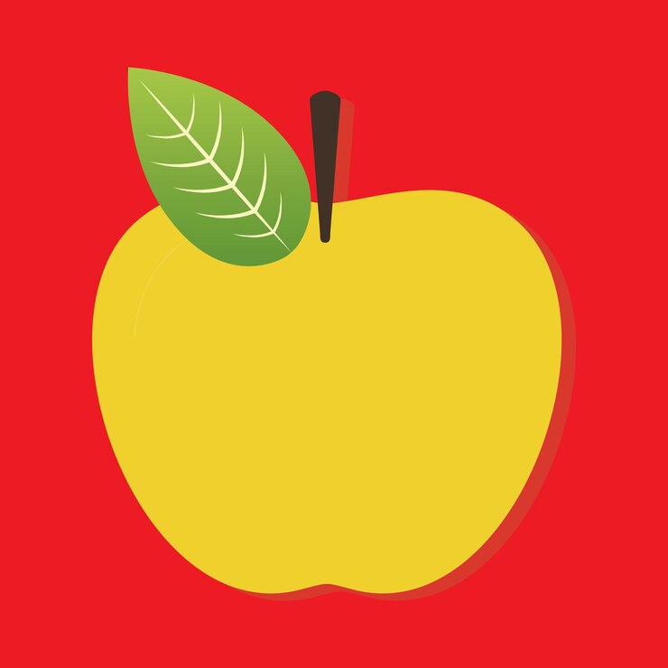 Apfel auf rotem Grund