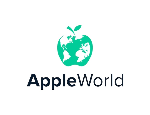 Apfel mit negativer weltraumkarte einfaches schlankes kreatives modernes logo-design