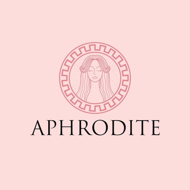 Vektor aphrodite logo designe emblem der alten göttin luxuslogo für die schönheitsindustrie