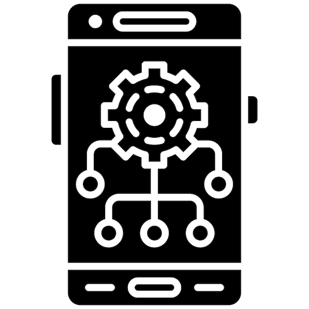 Vektor api-integration glyph solid black-illustration