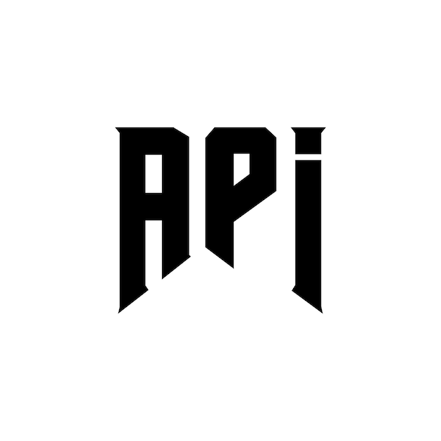 API-Letter-Logo-Design für ein Technologieunternehmen API-Logosign schwarz-weiße Farbkombinationen API-Logo API-Vektor API-Design API-Ikonen API-Alphabet API-Typographie Logo-Design