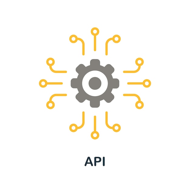 Vektor api-symbol flaches zeichenelement aus der datenanalysesammlung kreatives api-symbol für webdesign-vorlagen, infografiken und mehr
