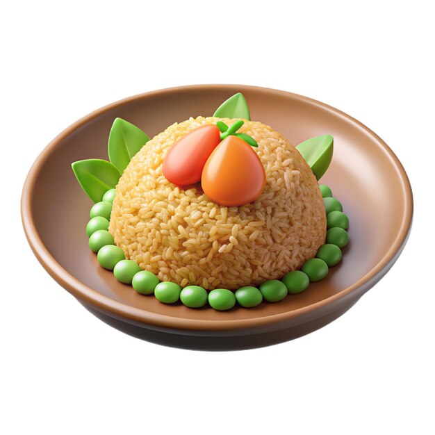 Appetizierende 3d-illustration von nasi goreng