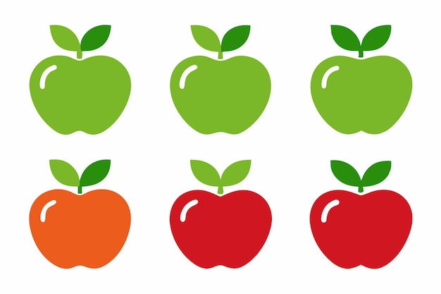 Apple Clipart-Vektor-Illustrationsbündel