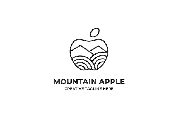 Apple mountain farm natur logo