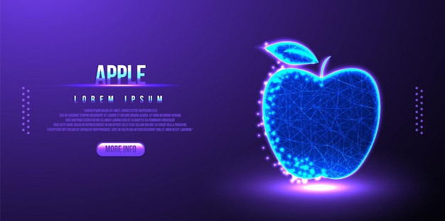 Apple polygonaler low-poly-wireframe-hintergrund