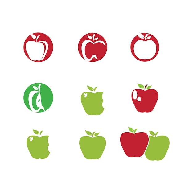 Apple-vektorillustrations-designikonenlogoschablone