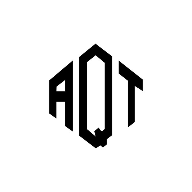 AQT Buchstaben-Logo-Design mit Polygon-Form AQT Polygon- und Würfelform-Logosign AQT