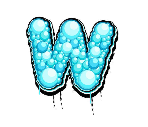 Aqua bubble w buchstabe vektor logo