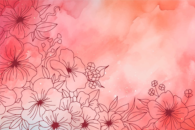 Aquarell abstract floral hintergrund